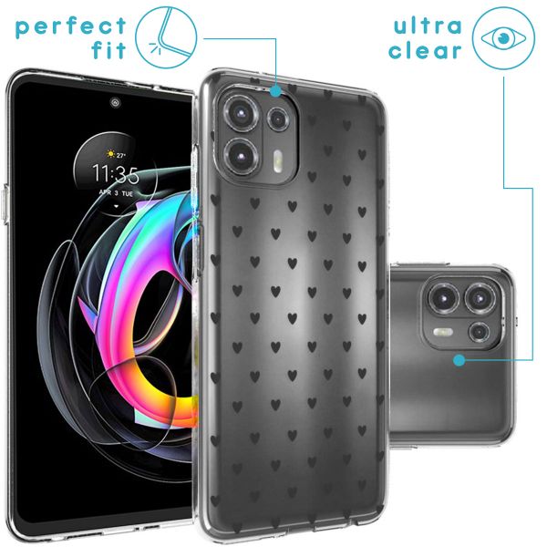 imoshion Design hoesje Motorola Edge 20 Lite - Hartjes - Zwart