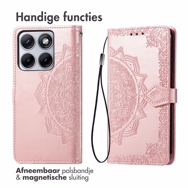 imoshion Mandala Bookcase Motorola Edge 70 Fusion - Rose Gold