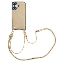 Selencia Nova Phone Case with Cord and Card Holder Apple iPhone 16 - Beige
