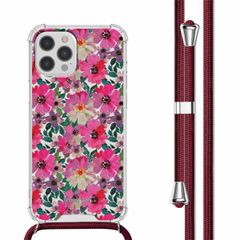 imoshion Design hoesje met koord iPhone 12 (Pro) - Flower Water