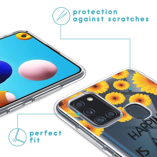 imoshion Design hoesje Samsung Galaxy A21s - Bloem - Geel