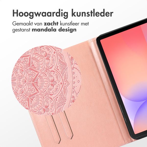 imoshion Mandala Bookcase Samsung Galaxy Tab S9 11.0 inch / S10 Lite / S10 FE / S9 FE 10.9 inch - Rose Gold