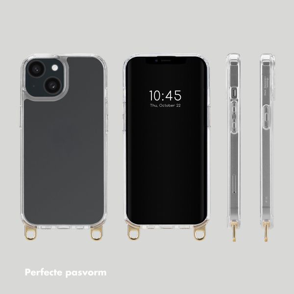 Selencia Transparent Case with Hooks + Lova Wrist Strap Apple iPhone 13 - Cotton Candy