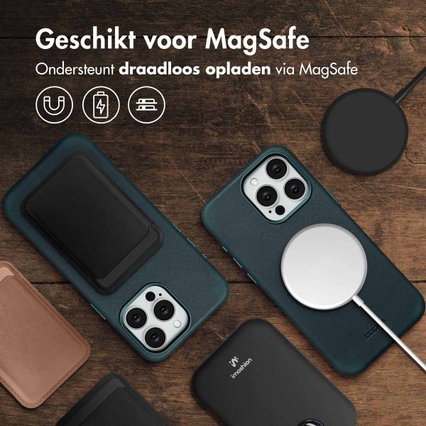 Accezz Vintage Leather Magsafe Backcover Apple iPhone 15 Pro Max - Smokey Green