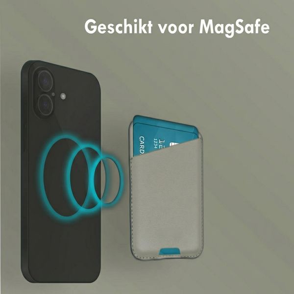 Accezz Leren Kaarthouder - Geschikt voor MagSafe en Qi2 - Light Grey