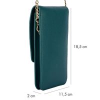 Selencia Telefoontasje Crossbody Elegance - Kunstleer - Donkergroen