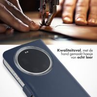 Selencia Echt Leren Bookcase Xiaomi 17 Ultra - Donkerblauw