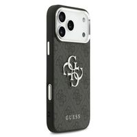 Guess 4G Metal Logo Backcover Apple iPhone 17 Pro - Silver Edge - Black