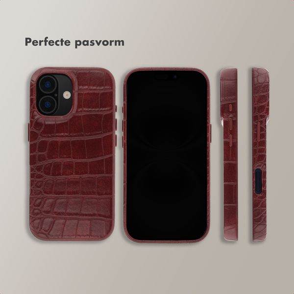 Selencia Croco Backcover met MagSafe Apple iPhone 16 - Burgundy