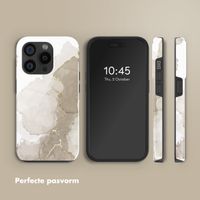 Selencia Vivid Tough Backcover met MagSafe iPhone 15 Pro - Marble Light Brown