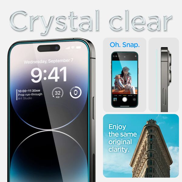 Spigen GLAStR EZ Fit Screen Protector 2 Pack + Applicator Apple iPhone 14 Pro
