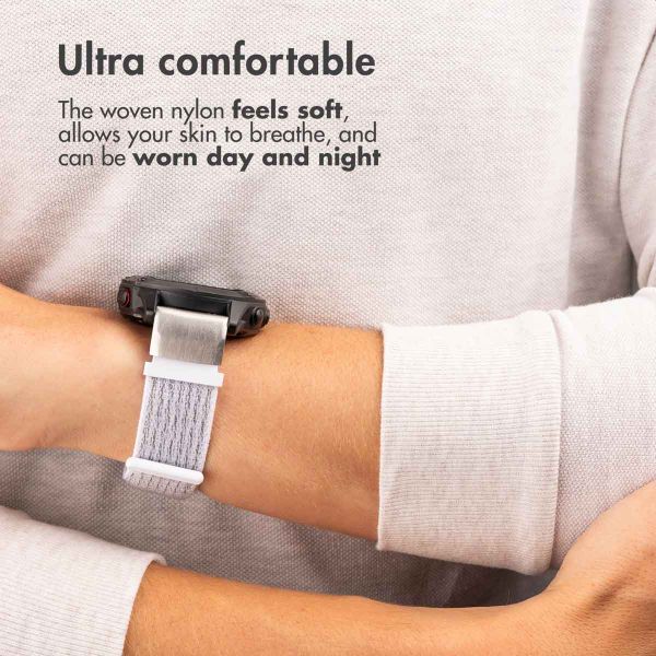 imoshion QuickFit® Nylon Band - Garmin 22 mm Connector - Size L/XL - White