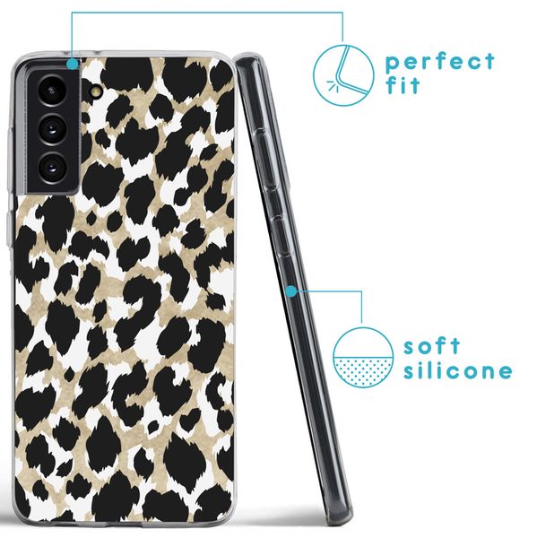 imoshion Design hoesje Samsung Galaxy S21 Plus - Luipaard / Zwart