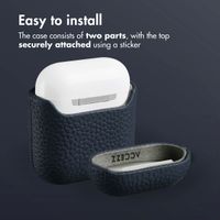 Accezz Genuine leather case  Apple AirPods 1 / 2 - Dark blue