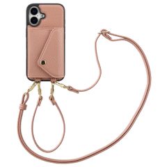 Selencia Sera Phone Case with Cord and Envelope Card Holder Apple iPhone 16 - Old Pink