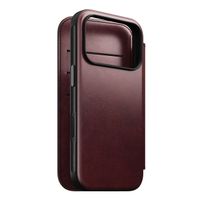 Nomad Modern Horween Leather Folio Bookcase met MagSafe Apple iPhone 17 Pro - Burgundy