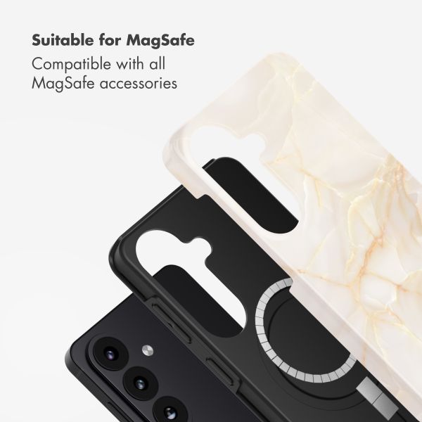 Selencia Vivid Back Cover with MagSafe Samsung Galaxy S26 - Golden Beige Marble