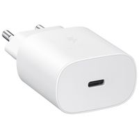 Samsung Originele USB-C naar USB-C kabel - 1.8 meter - 25 Watt - Wit + Originele Fast Charging Adapter USB-C Oplader - In Fabrieksverpakking - 25 Watt - Wit