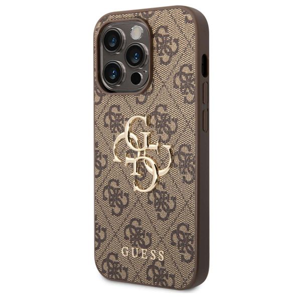 Guess 4G Metal Logo Backcover iPhone 15 Pro Max - Bruin