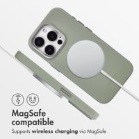 Accezz Leather Back Cover with MagSafe Apple iPhone 15 Pro - Light Grey