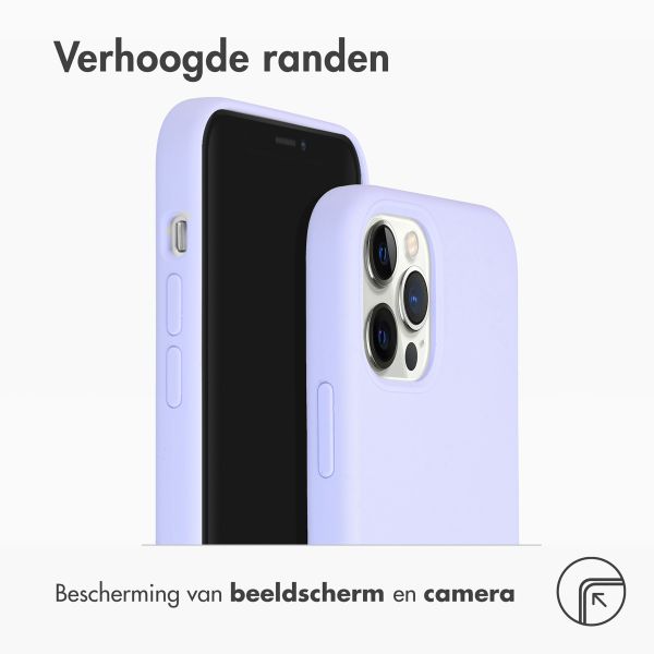 Accezz Liquid Silicone Backcover Apple iPhone 12 (Pro) - Paars