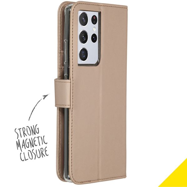 Accezz Wallet Softcase Bookcase Samsung Galaxy S21 Ultra - Goud