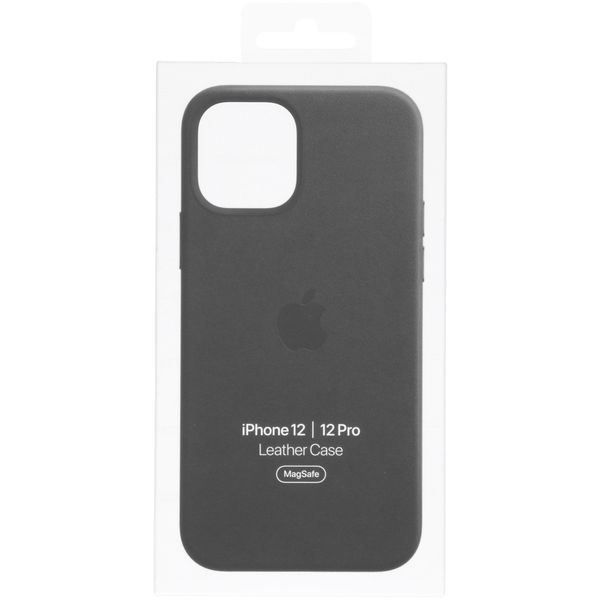 Apple Leather Backcover MagSafe Apple iPhone 12 (Pro) - Black