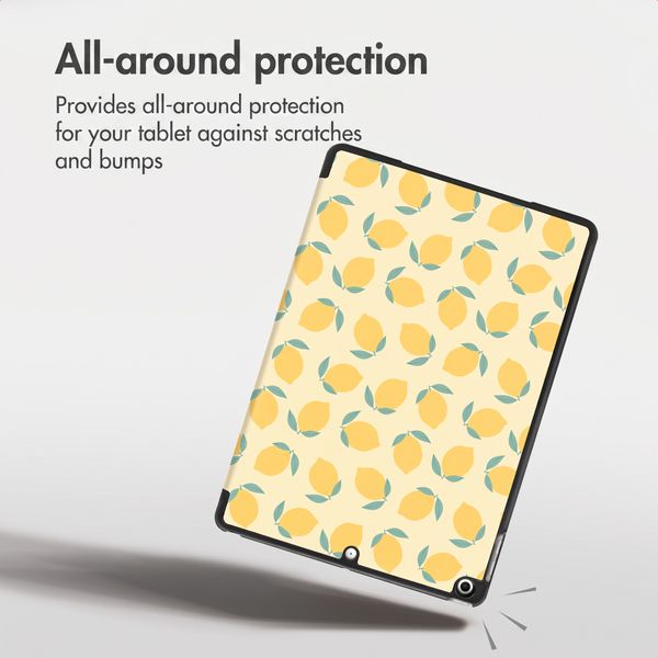imoshion Design Trifold Case Apple iPad 9 (2021) 10.2 inch / iPad 8 (2020) 10.2 inch / iPad 7 (2019) 10.2 inch - Citrus Dream