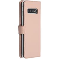 Selencia Echt Lederen Bookcase Samsung Galaxy S10 - Roze