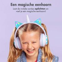 imoshion Draadloze Kinderkoptelefoon Unicorn LED Light - Decibelbegrenzer - Met AUX kabel - Lavender Lilac / Soft Blue