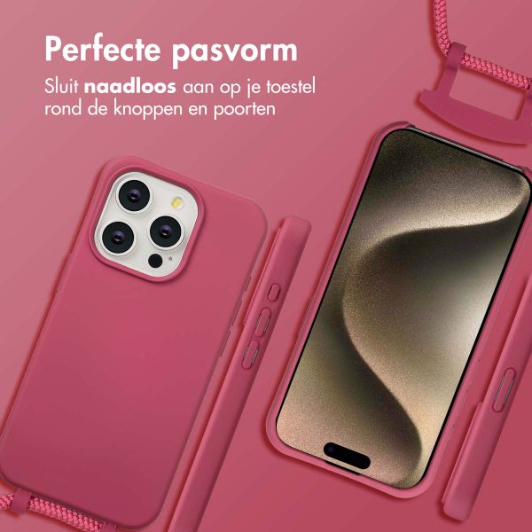 imoshion Color Backcover met afneembaar koord MagSafe Apple iPhone 15 Pro - Raspberry