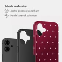 Selencia Vivid Backcover Apple iPhone 16 - Happy Dots Burgundy