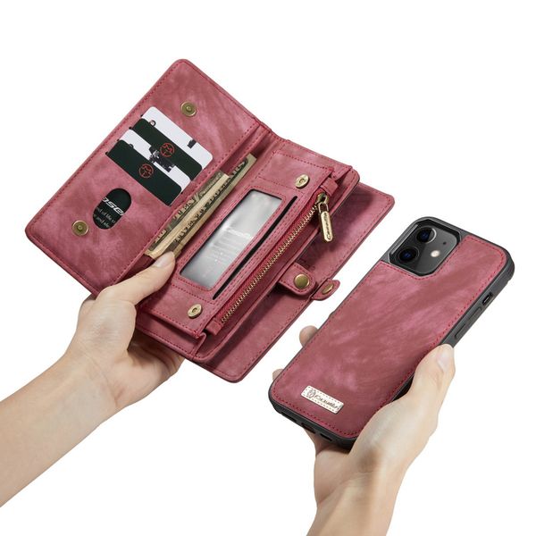 CaseMe Luxe Lederen 2 in 1 Portemonnee Bookcase iPhone 12 Mini