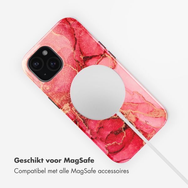 Selencia Vivid Tough Backcover met MagSafe iPhone 15 - Rosy Marble