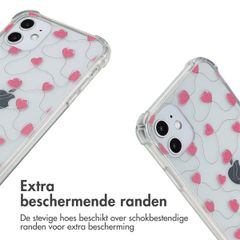 imoshion Design hoesje met koord Apple iPhone 11 - Dusty Rose Connected Hearts