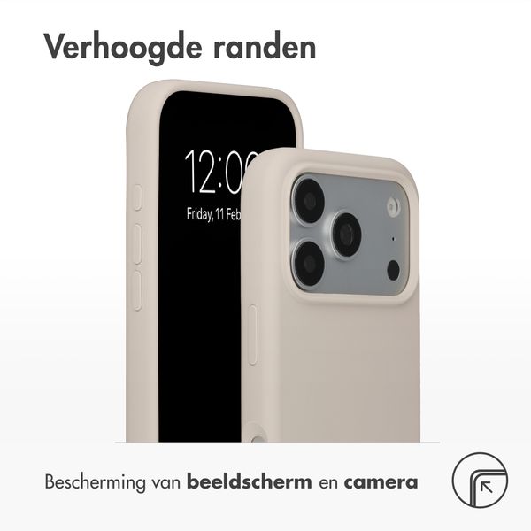 Accezz Liquid Silicone Backcover met MagSafe Apple iPhone 18 Pro / 17 Pro - Stone