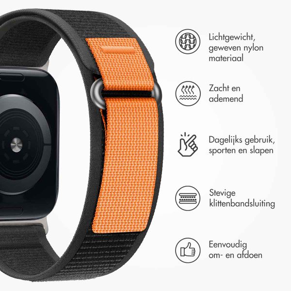 imoshion Nylon Trail bandje Apple Watch Series 1 t/m 11 / SE / Ultra (44/45/46/49 mm) - Pure Black