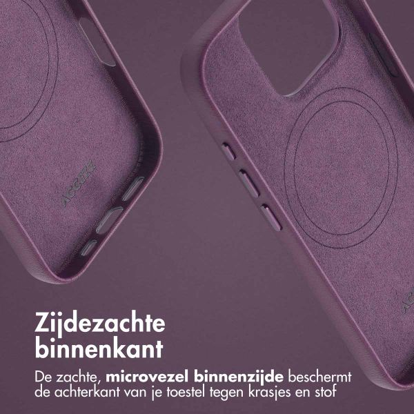 Accezz MagSafe Leather Backcover Apple iPhone 16 Pro - Heath Purple