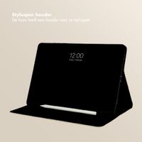 Selencia Sabi Bookcase met panterprint Samsung Galaxy Tab S11 - Soft Ivory