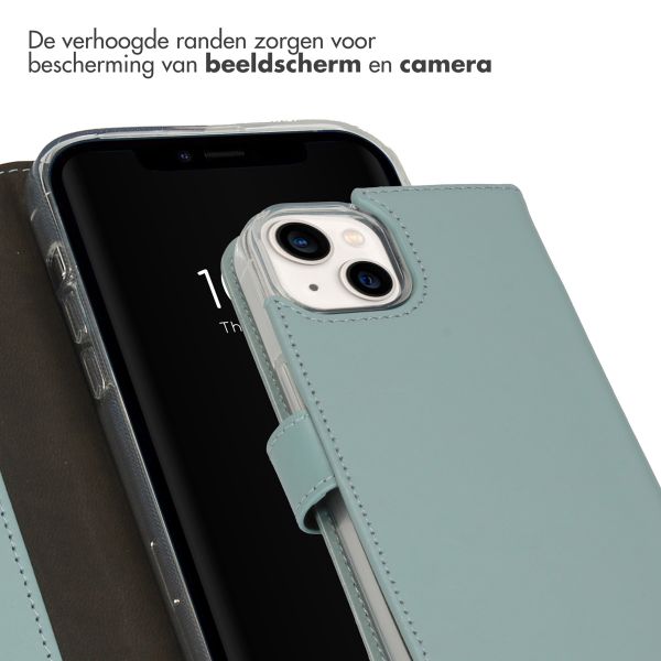 Selencia Echt Lederen Bookcase iPhone 14 - Air Blue