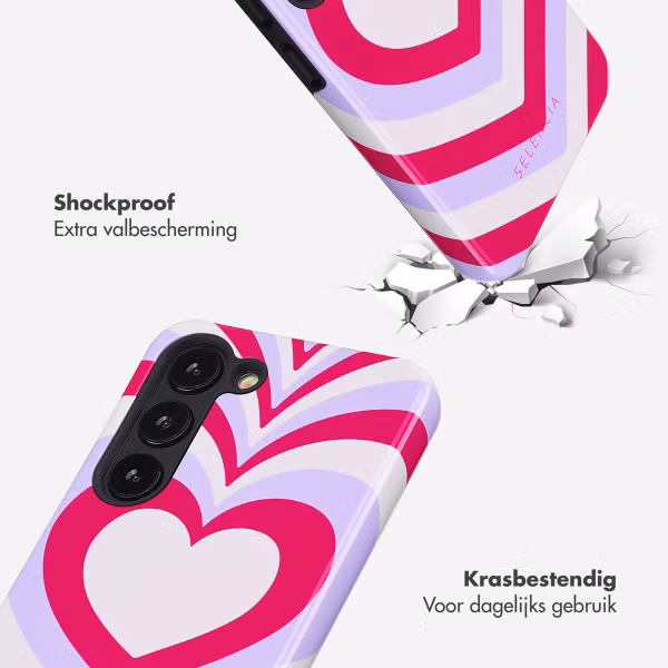 Selencia Vivid Backcover Samsung Galaxy S23 - Double Hearts Rubine Red Lilac