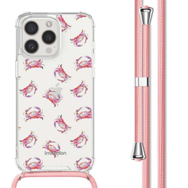 imoshion Design hoesje met koord iPhone 15 Pro - Crab Watercolor