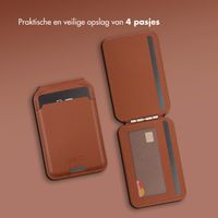 Accezz Leren Wallet met standaard - Geschikt voor MagSafe en Qi2 - Sienna Brown