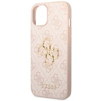 Guess 4G Metal Logo Backcover iPhone 14 - Roze