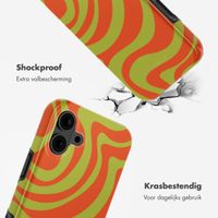 Selencia Vivid Backcover met MagSafe Apple iPhone 16 - Wavy Swirl Orange Fern