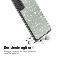 imoshion Design hoesje Samsung Galaxy S21 FE - Smoke Green Flowers