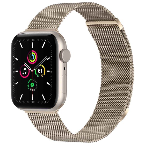 imoshion Milanees magnetisch bandje Apple Watch Series 1 t/m 9 / SE (38/40/41 mm) | Series 10 (42 mm) - Maat S - Champagne