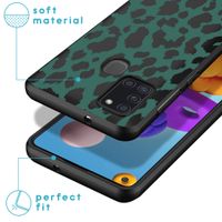 imoshion Design hoesje Samsung Galaxy A21s - Luipaard - Groen / Zwart