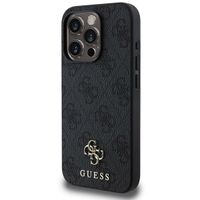 Guess 4G Metal Logo Backcover MagSafe iPhone 15 Pro - Zwart