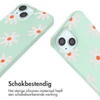 imoshion Siliconen design hoesje met koord Apple iPhone 15 - Green Flower Distance